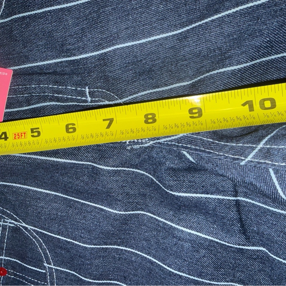 Pinstripe Wide Leg Denim Jeans Edikted Small NWT - Picture 7 of 9